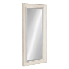Macon Framed Wall Panel Beveled Mirror 16x36 Distressed Soft White