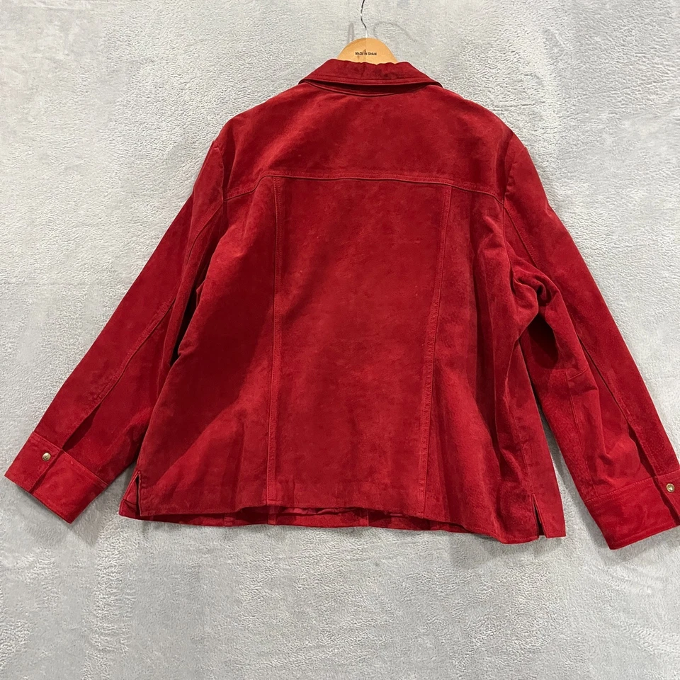 Vintage Live A Little Jacket Womens 3X Leather Suede Snap Button Western Cowgirl - Image 2 of 4