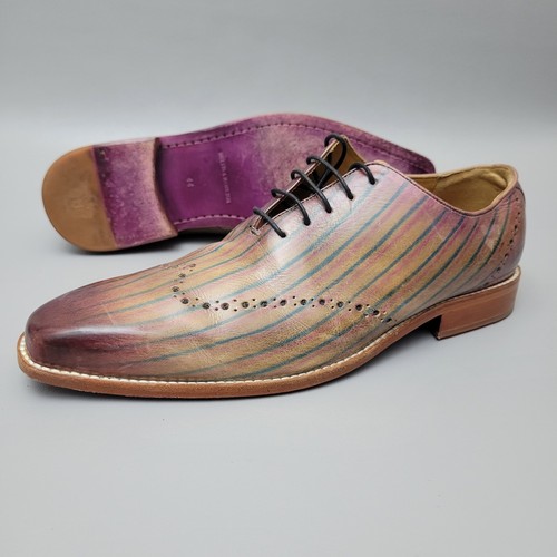 MELVIN & HAMILTON Striped Leather Business Dress Shoes Casual Size 44 / 10.5