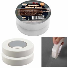 Double Sided Tape 2 Rolls Transparent Heavy Duty Mounting Adhesive 33Ft X1" Wide