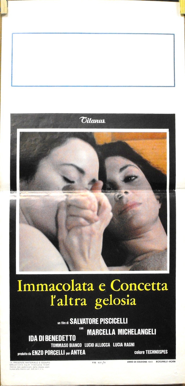 Locandina originale film Immacolata e Concetta - L'altra gelosia (1980) - Regia di Salvatore Piscicelli