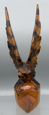 Vintage Hand Carved Eagle Art Sculpture Statu...
