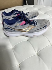 Saucony Ride 15 Women  s Gym Running Sneaker Shoes Navy/pink/grey Size 10
