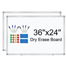 H-Qprobd White Board 36" x 24" Dry Erase 36"x24" White 2pcs , Silver,white