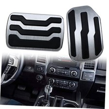 Anti-Slip No Drill Aluminum Brake Gas Pedal Pads Covers Accelerator silver