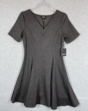 Simply Vera Vera Wang Dress Womens Small Herringbone Ponte Knit Short Sleeve