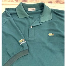 Vintage Chemise Lacoste Polo Shirt Made in France Green Crocodile Mens L XL