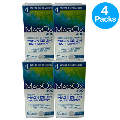 Mag-Ox 400 Most Concentrated Form of Magnesium Supplement 120 Tablets 4 Pack New