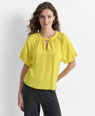 DKNY Womens Short-Bubble-Sleeve Sa Acid 755403006288 LARGE RT $79.0