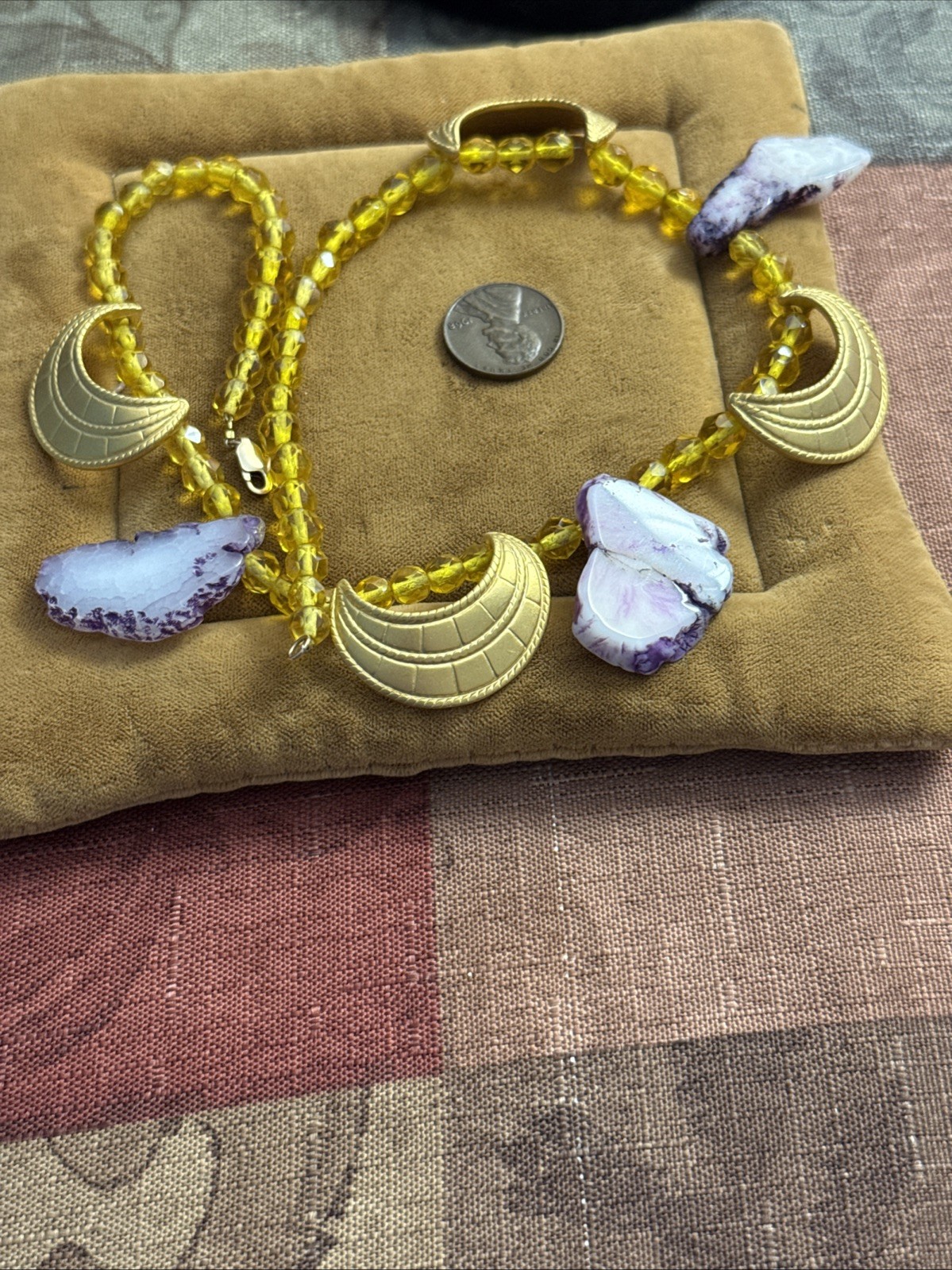 Celestial Amethyst Statement Necklace 10 Karat Go… - image 6