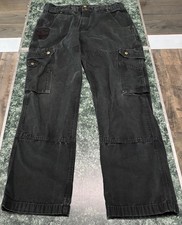 Carhartt Relaxed Fit Black Canvas Work Pants Men s 33x32 Cotton B342-BLK