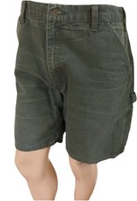 Men Carhartt 8 pocket Utility Carpenter Shorts 36 W X 8.5 I B25 Green Cotton