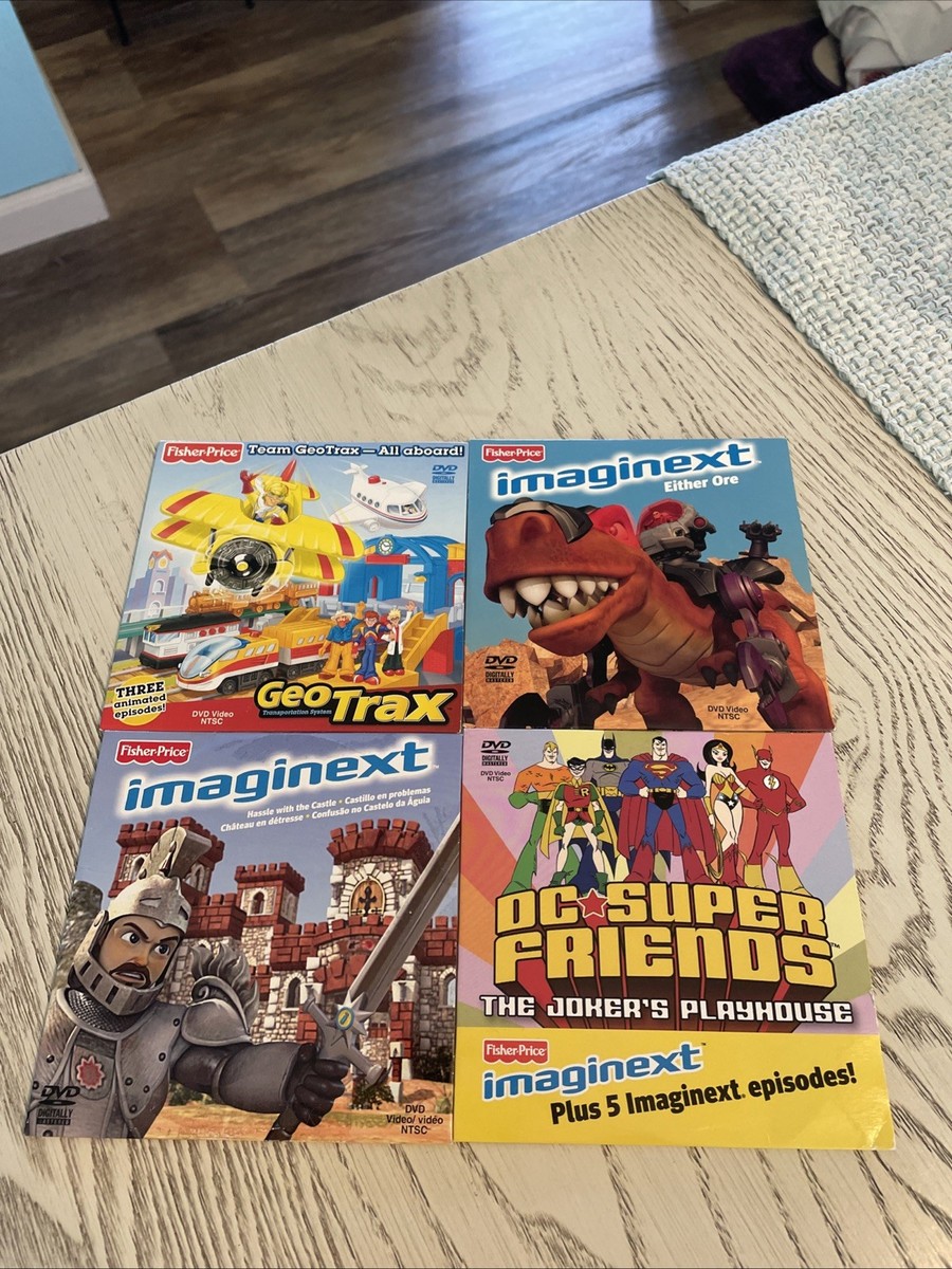 4 FISHER PRICE IMAGINEXT DVD's DC Super Friends, Either Ore,Geo