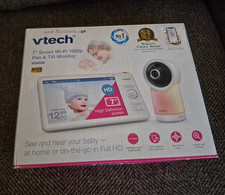VTech 7" HD Smart Pan  Tilt Video Baby Monitor 1080p HD White