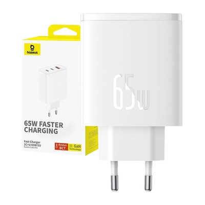 Adapter Baseus OS-Cube Pro, 2x USB-C + USB, 65W, white