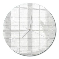 Glas-Wanduhr Aus GehäRtetem Glas Wanduhr Backsteinwand WeißE Zeiger Fi30 Cm