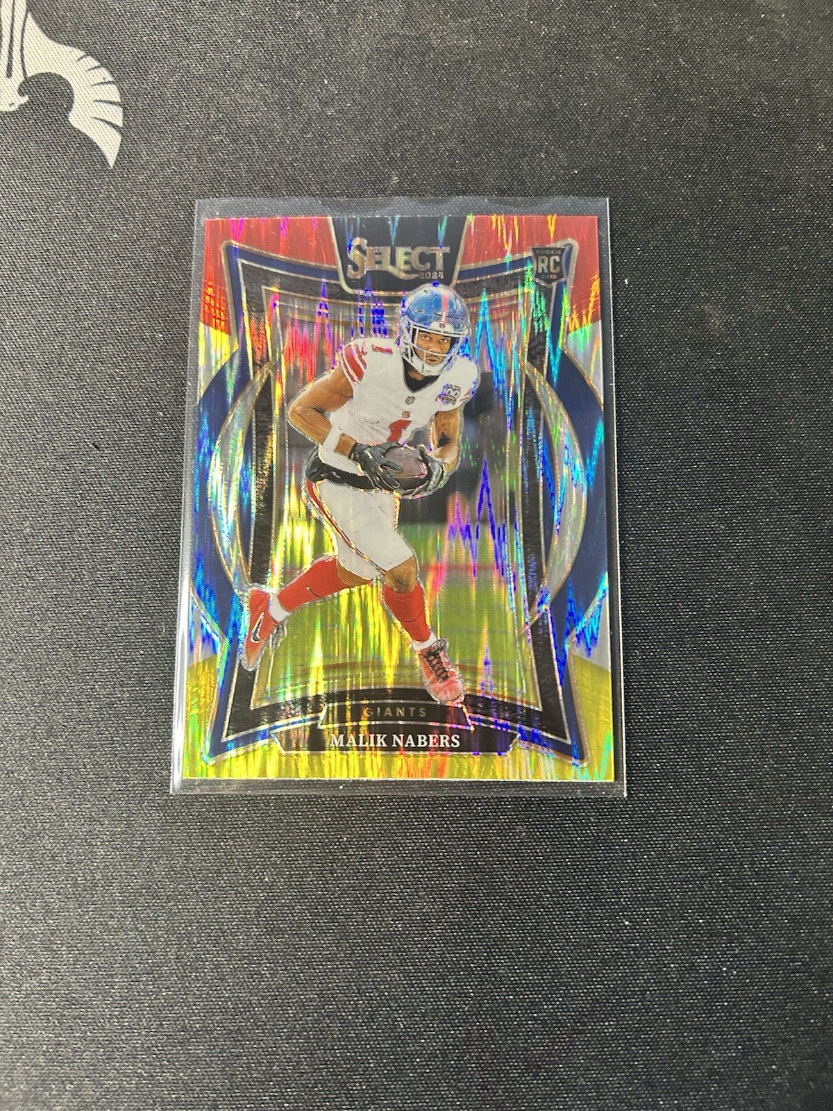 Malik Nabers 2024 Panini Select Concourse Red & Yellow Shock Prizm #29 (RC)