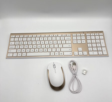 Wireless Keyboard and Mouse Ultra Slim Combo Gold/White