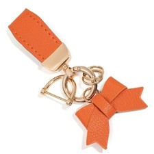 Leather Bow Keychain - Car Keychain Cute Purse Charms Bag Charms for Orange