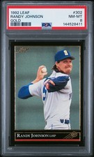 1992 LEAF GOLD #302 RANDY JOHNSON PSA 8