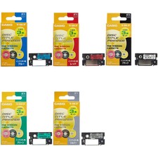 CASIO Disc Title Printer Ink Ribbon TR-18 3P Black Red Blue Green Silver Japan