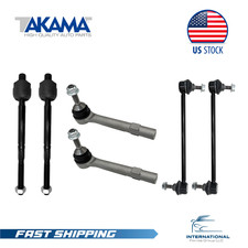 6 piezas Delantero Exterior + Extremos de varilla de amarre Interior + Eslabones estabilizadores para Tesla Modelo X 16-24