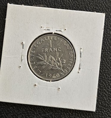 1960 France 1 Franc Coin - The Sower - La Semeuse - Sharp Detail