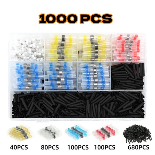 1000x Wire Connectors Waterproof Solder Seal Heat Shrink Wire Terminal Connector - Picture 1 of 12