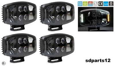 4x LED Fernscheinwerfer 90W 12/24V + Positionslicht E9 für MAN TGX TGS DAF XF CF