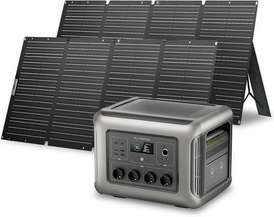 ALLPOWERS R2500 Solargenerator mit 2x 200W Solarpanel 2500W LFP Batterie Backup