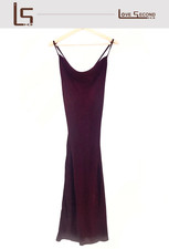 ASOS Women Velvet Party Light Weight Low Back Wine Red Dress size12 ref324