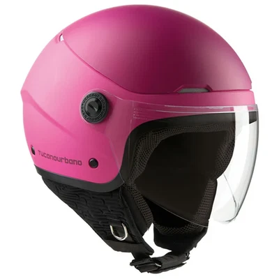 Casco jet tucano urbano el pop Boungaville Rosa per moto scooter ECE 22.06