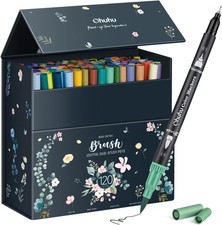 Ohuhu 120 Colours Colouring Pens, Dual Tip Felt 1 count (Pack of 120) 