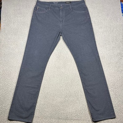 AG Adriano Goldschmied Everett Slim Straight Pants Charcoal Grey Italian Fabric