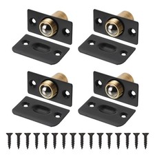 4Pcs Closet Door Ball Catch Hardware Adjustable with Strike Plate Catch, Black