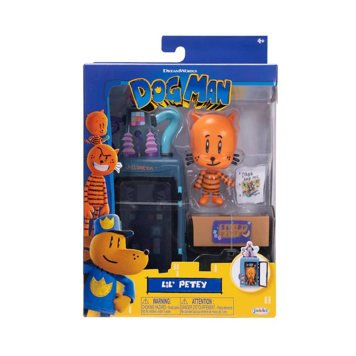 ぬいぐるみ  little man Dog Man Lil' Petey Figure with U-Clone-Em Machine by Jakks Pacific