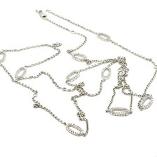 18K Long Diamond Necklace White Gold