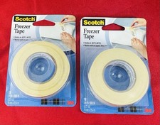 Scotch 3M Freezer Tape  x 1000 inches 27.7 Yards Pack of 2 New Holds at -40 F