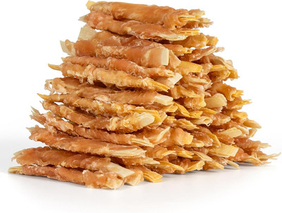MON2SUN Rawhide Free Dog Treats, 4 Inch Chicken Wrapped Cod Fillet Dog Snacks fo