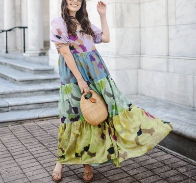 Woman's Dress 2X Anthropologie New With Tag CAROLINE Tiered Maxi Dress MSRP  $198 | eBay