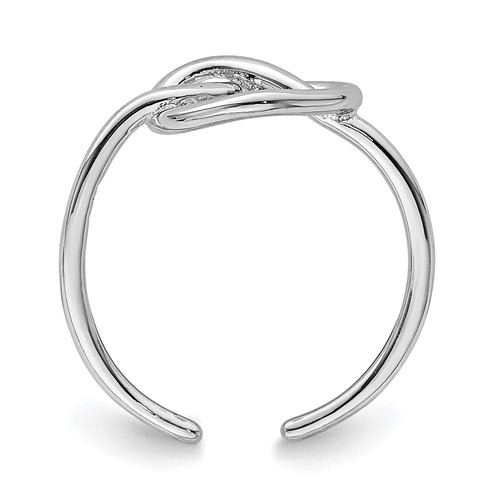 Sterling Silver Rhodium-plated Polished Heart Knot Toe Ring - Bild 2 von 3
