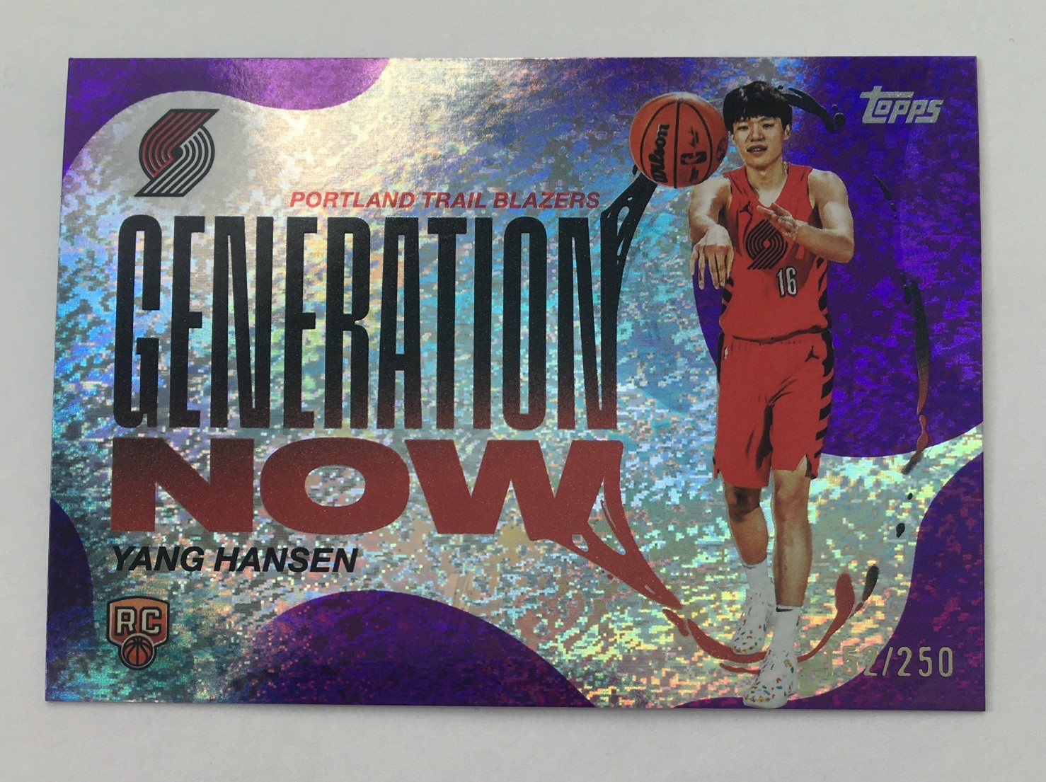 2025-26 Topps Yang Hansen RC #d /250 Rookie Purple Generation Now SP Insert