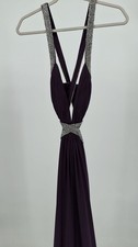 Jovani Deep Purple Prom Dress with Silver Accents