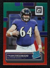 2022 Donruss Rated Rookie Optic Preview Red & Green Prizm Tyler Linderbaum 12p1