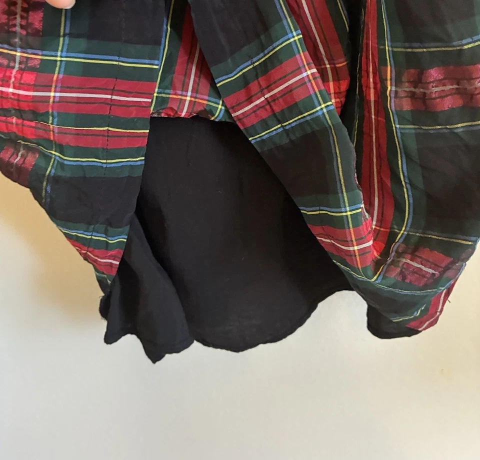 Vestido de Navidad a Cuadros Vineyard Vines Tartán Calado Volantes Vacaciones Niñas M $98 Foto 4 de 4