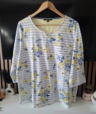 Lemon Floral Print Summer/ Spring Top Size 24 Immaculate Condition Worn Once