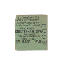 Great Western Railway Ticket Chedworth to Cheltenham Spa Lansdown 1942