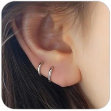 1 Pair 6mm Small Hoop Earrings for Women, 316L Thickness: 1.6MM , Silver