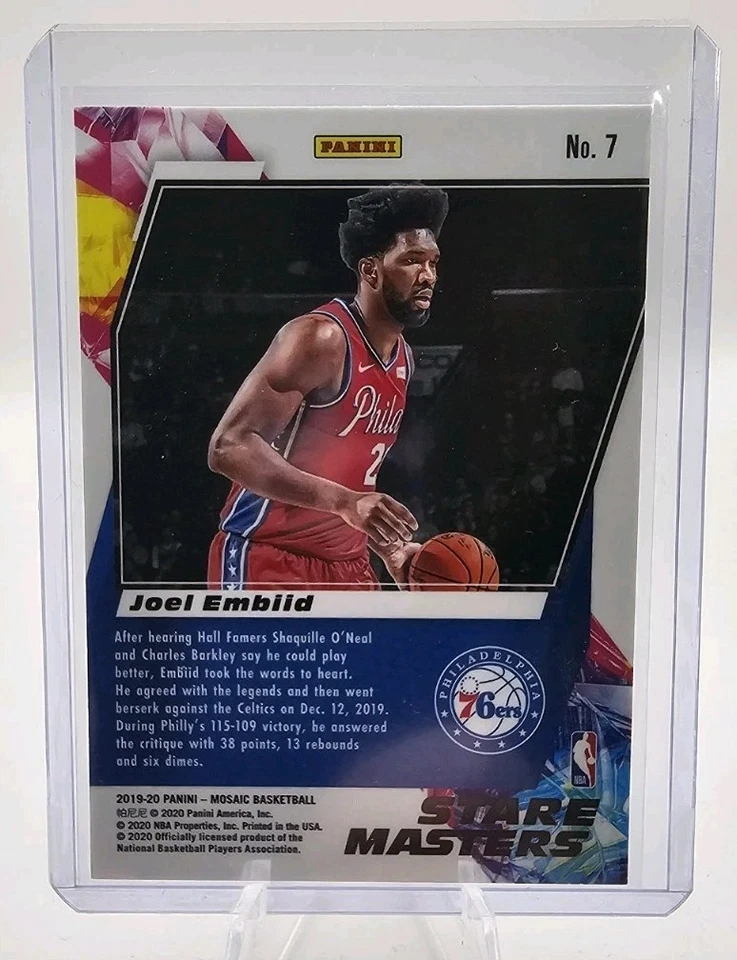 2019-20 Panini Mosaic - Stare Masters Joel Embiid #7 - Image 2 of 2