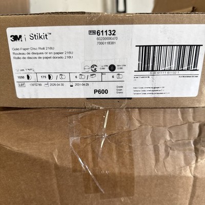 3M Stikit Gold - 216U - PN#61132 -5  dia, P600 Grit-175 DISCS PER RL - 6RL CASE